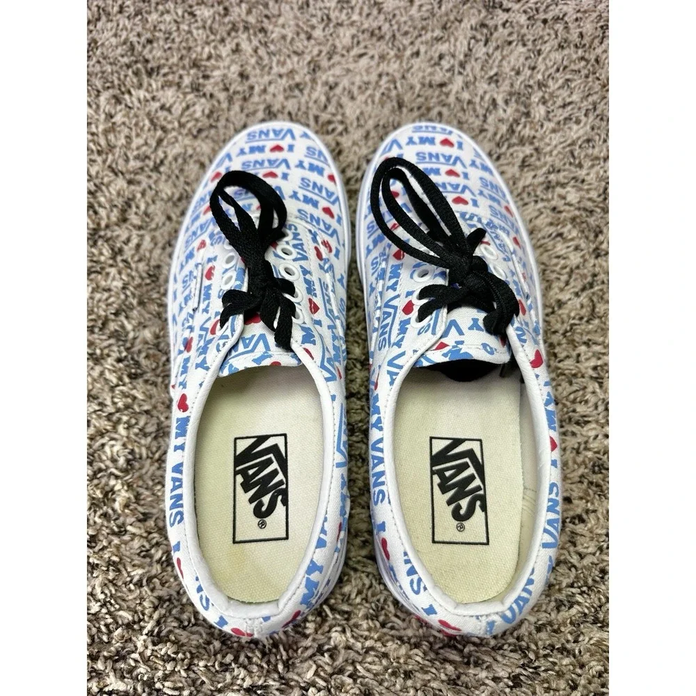 VANS Era I Heart My Vans Men's 6.5 Women's 8 Graphic Sneakers White Blue Canvas
